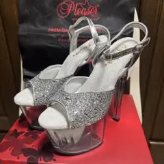 新品Pleaserポールダンス18cmクリアヒールサイズ7のサムネイル