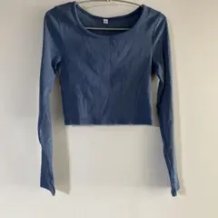 GU ウォッシュドリブクロップドT レディース　S 長袖　ロンT