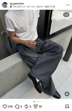 Chikashitsu+ ZARA Genya君着用　スラックス　グレー