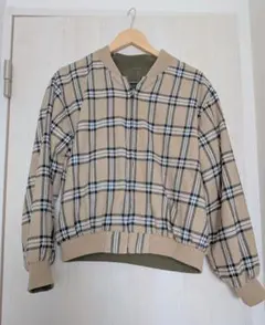 チェック柄 ジャケット ブルゾン リバーシブル