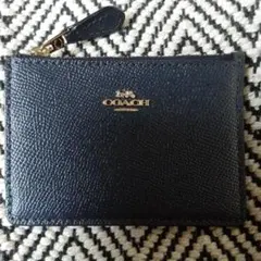 COACH ネイビー レザー カードケース