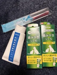 LION PETKISS 歯みがきジェル +CRYSTALJOY+歯ブラシ1本のサムネイル
