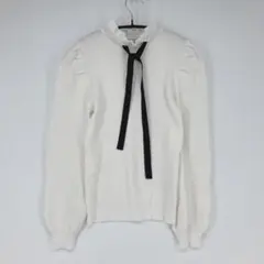 INGNI イング リボン付きフリル襟リブニット Mサイズ