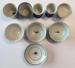 n*o様 骨董　お猪口・ぐい飲み9個セット
