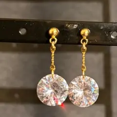 高品質キュービックジルコニアピアス 12㎜ステンレスピアス イヤリング変更可能