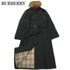 BURBERRY 2way ダウンコート　ラクーンファー　ノバチェック　マキシ丈