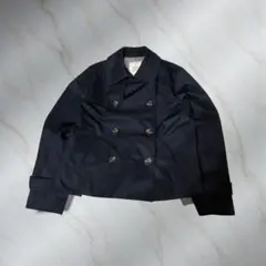 美品　ikka ダブルブレスト　トレンチコート　短丈　M ストライプ　トラッド