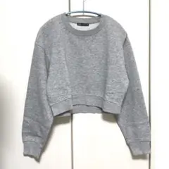 ZARA ザラ クロップド トレーナー スウェット グレー S