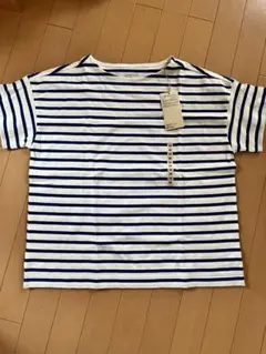 無印良品　ポートネック半袖TシャツM