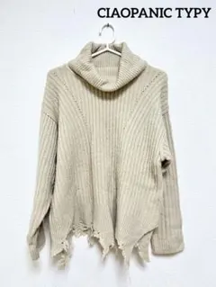 チャオパニックティピー　タートルネック　ダメージ　ニット　プルオーバー　xxl