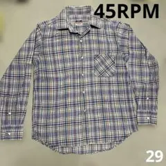 45RPM チェック長袖シャツ　男女　コットンシャツのサムネイル
