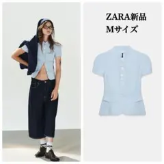 完売品 ZARA ペプラム チェックトップス Mサイズ新品タグ付きのサムネイル