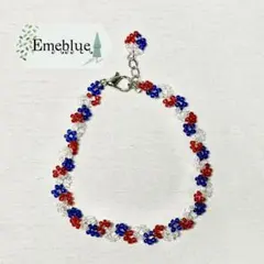 【再販×8】ミャクミャクカラー 花モチーフ ブレスレット Emeblue