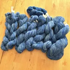 ウール100% 手つむぎ　9カセ　まとめ売り　ブルー系