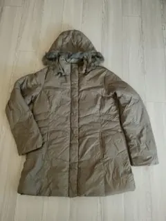 カーキ ダウンジャケット ファー付きコート