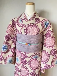 三勝注染 浴衣 裄70.5 綿麻 万華鏡 ゆかた - メルカリ