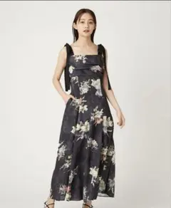 FRAY I.D 花柄キャミワンピース 黒