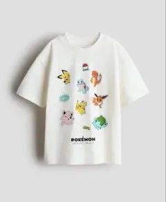 H＆M★ポケットモンスター オーバーサイズプリントTシャツ ピカチュウ イーブイ