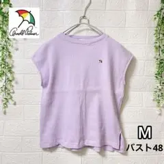 アーノルドパーマー リブTシャツ M ラベンダー紫フレンチスリーブ ゆったり 綿のサムネイル