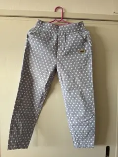 水色ドット柄カジュアルパンツ