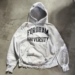 90s USA製 ダメージリバースウィーブ ボロ スウェット パーカー