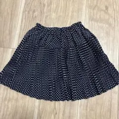 ネイビー白ドットフレアスカート 110cm