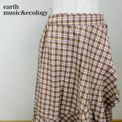 earth music&ecology チェック柄 フレアスカート 0602B
