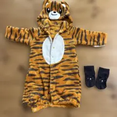 50-70虎 フリース素材 ロンパース カバーオール 着ぐるみ 冬 コスチューム