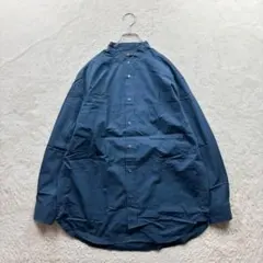 ✨ユニクロ/M/紺/オーバーサイズシャツ/バンドカラー/長袖/春秋/カジュアル