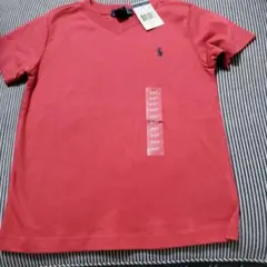 Ralph Lauren コーラルピンク Vネック Tシャツ 3/3T