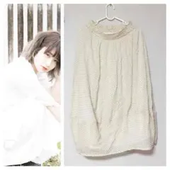 ドット柄 シフォン ロングスカート