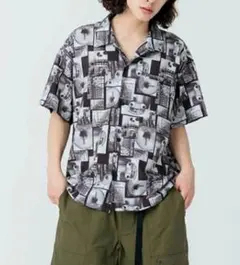 サイラス/フォトパターンオープンカラー半袖シャツ/総柄/XL/新品タグ付きのサムネイル