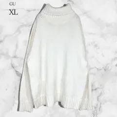 ジーユー タートルネック ニット セーター（XL）秋 ホワイト 大きいサイズ
