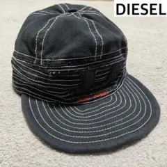 ディーゼル　アーカイブキャップ　90s Dロゴ　デニム　ホワイトステッチ　M