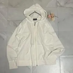 VANSPORTS フルジップパーカー L ホワイト 指穴あり スポーツウェア