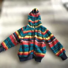 カラフルストライプ フリースジャケット