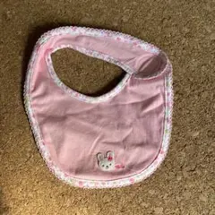 ピンク花柄　スタイ・よだれかけ