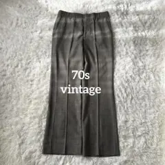【希少】70s ヴィンテージ チェック柄 フレアパンツ ロケットタロンジップ