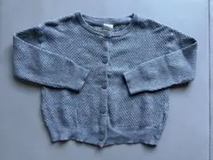 H&M グレー 編み模様 カーディガン　80サイズ