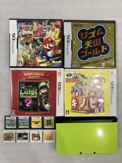 美品new Nintendo 3DS LL ライムブラック ソフト９本セット