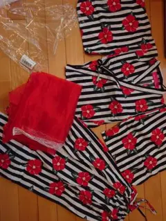 美品　BeedesBee 浴衣 120cm セパレート ワンピース 花柄（椿）