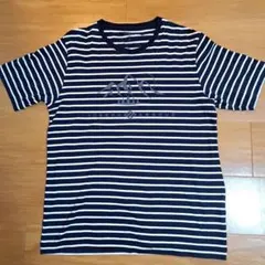 JOSEPH ABBOUD ボーダーTシャツ 山岳プリント ネイビーのサムネイル
