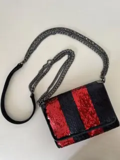 ZARA ザラ スパンコール ショルダーバッグ ミニバッグ ボーダー