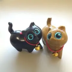 海外製　猫の置物　2匹セット