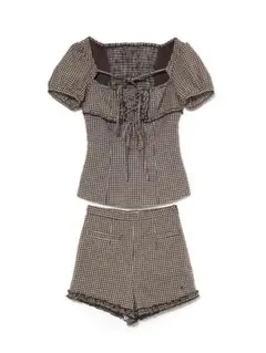 Dorothy gingham check set up brown