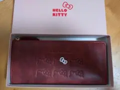 未使用品　ハローキティ革 長財布 赤