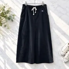 チャンピオン◆スウェットロングスカート ロゴワッペン ワンポイント ポケット有
