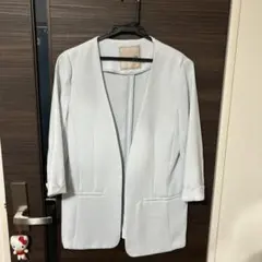 Apuweiser-riche ブルーグレー ノーカラージャケット