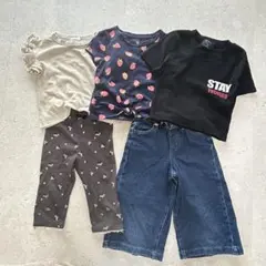 5点まとめ売り〔110〕半袖Tシャツ3着 パンツ2着 ユニクロ GAP等　女の子