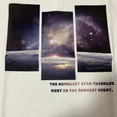 ダブルネーム宇宙プラネット星スター転写プリント半袖Tシャツフリーサイズ綿100%のサムネイル